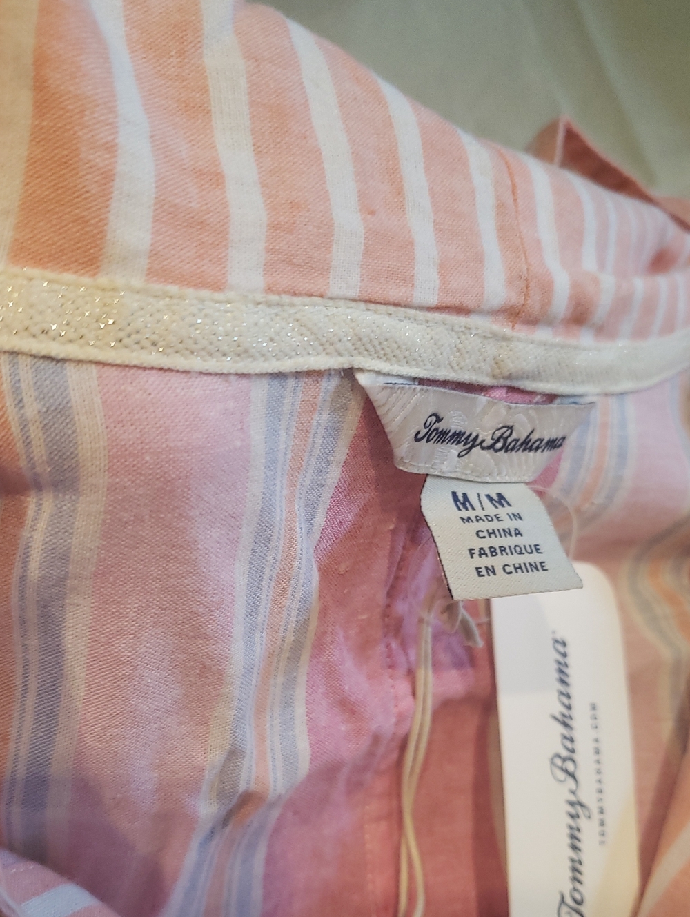 Tommy Bahama NEW Hoodie Top 3/4 Sleeve Baja Tunic Pullover Cotton Linen Women M - Picture 11 of 16